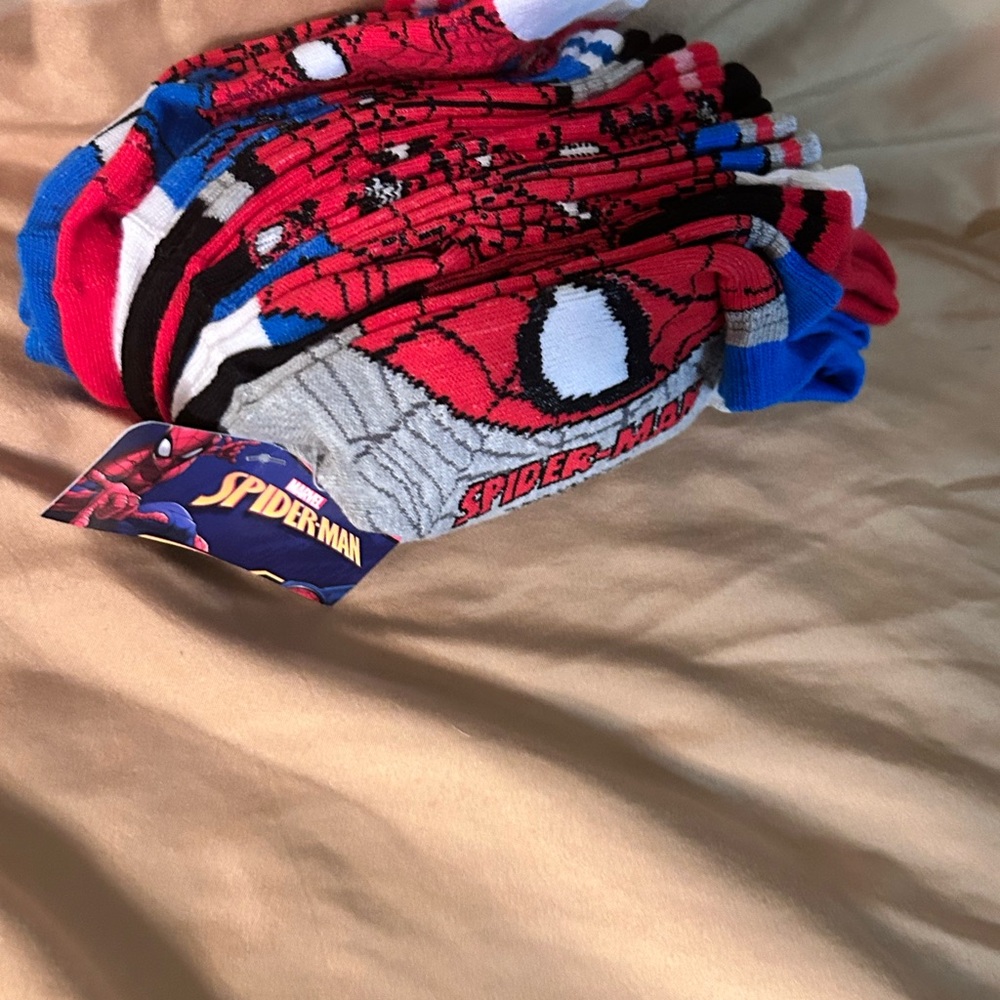 Spiderman Kids Costume Socks - Red, Blue, Black, White